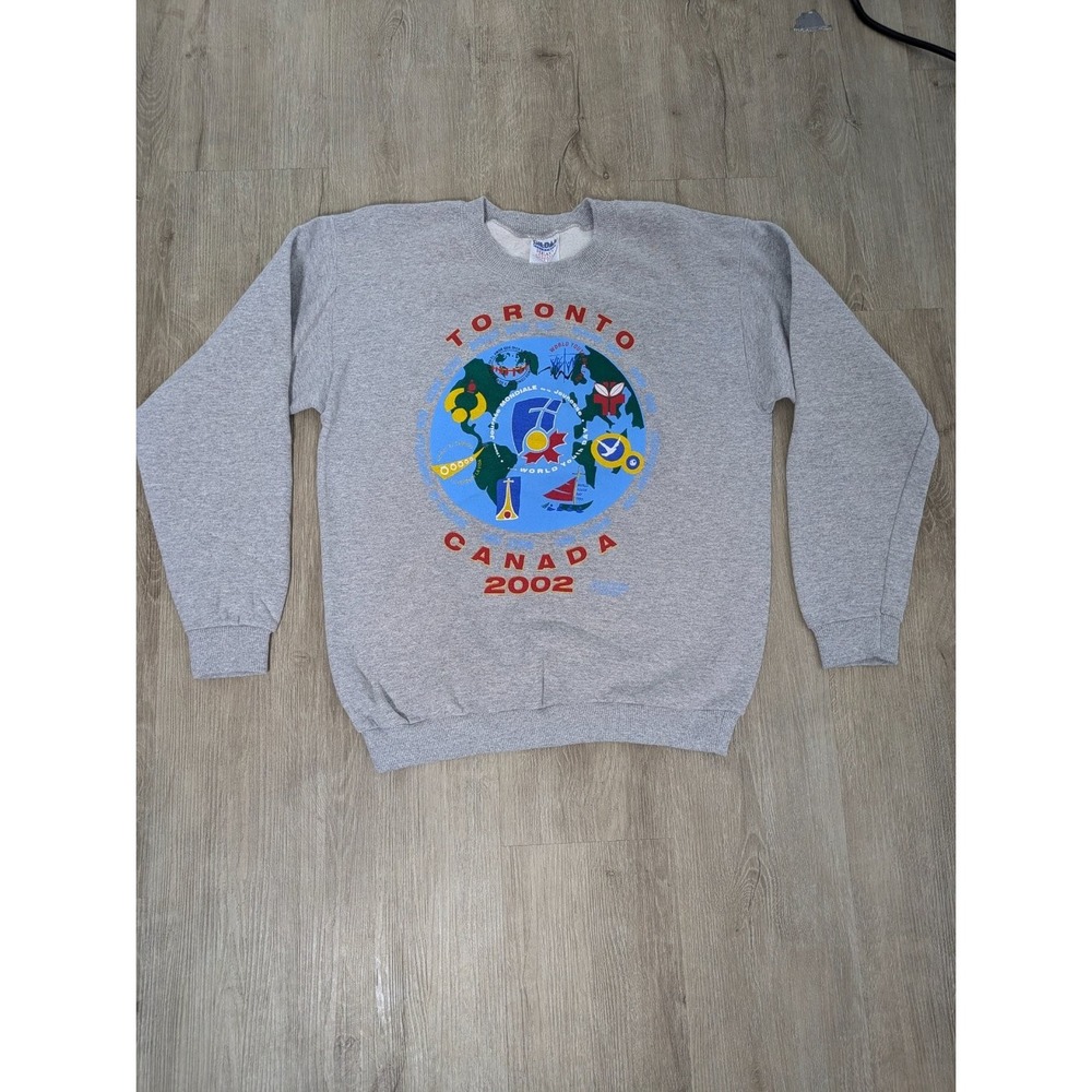 Vintage World Toronto 2002 Youth Day Conferenc eM Gray Crew Neck